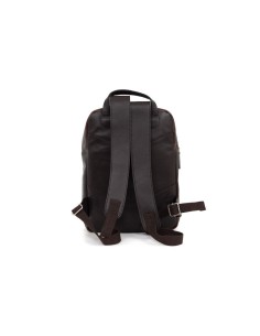 Mochila de piel cosido artesano color marrón 2