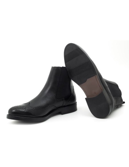 Black leather chelsea boots
