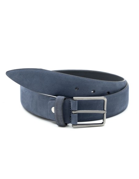 Ceinture nubuck bleu B-SAULMEN-AZUL
