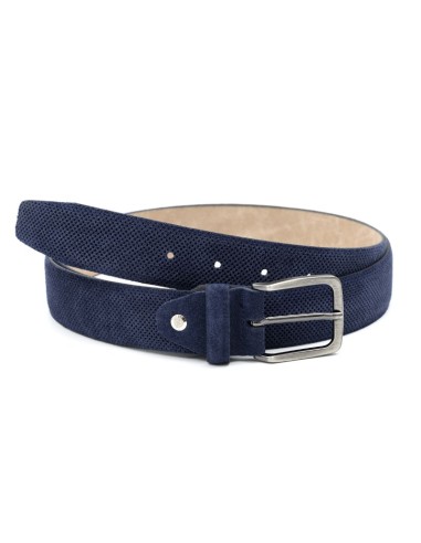 Blue suede belt