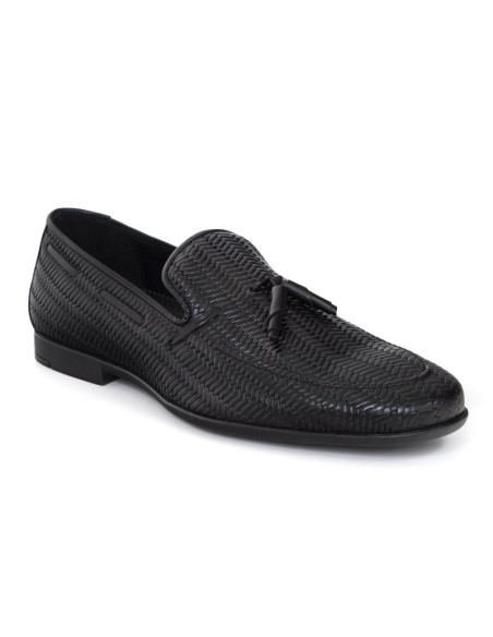 Mocassin de peau le noir BARLON-BLACK