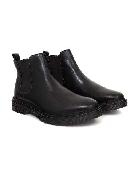 Black leather chelsea boots