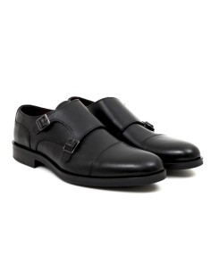 Black leather monkstrap
