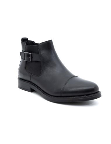 Black leather chelsea boots
