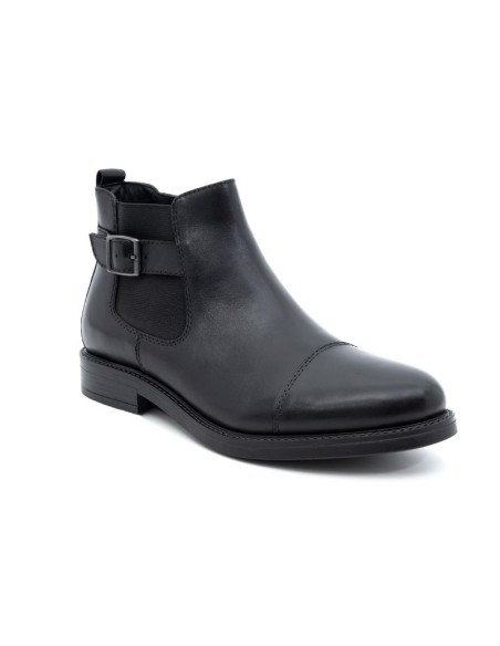 Black leather chelsea boots