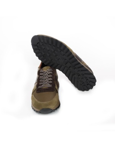 Green leather sneakers