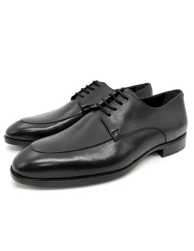 Black leather derby