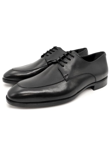 Black leather derby