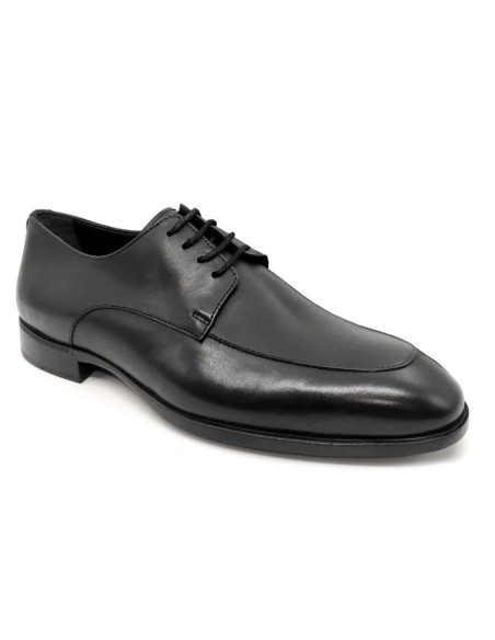 Black leather derby