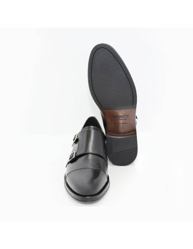 Black leather monkstrap