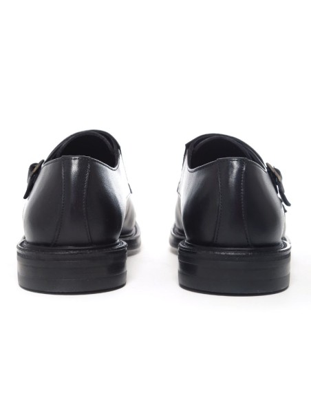 Black leather monkstrap