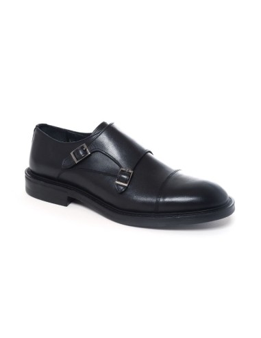 Black leather monkstrap