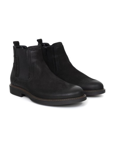 Black leather chelsea boots