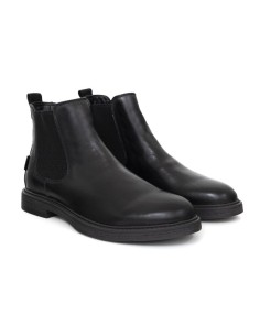 Black leather chelsea boots