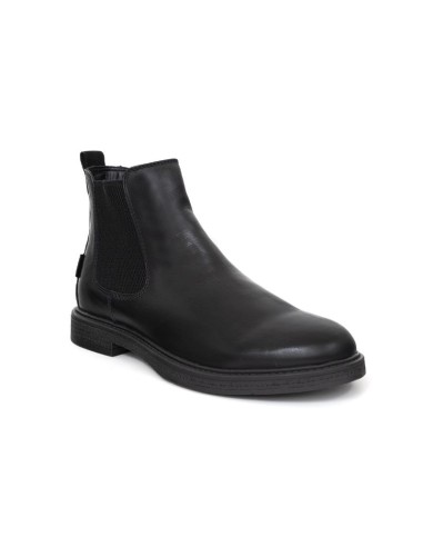 Black leather chelsea boots