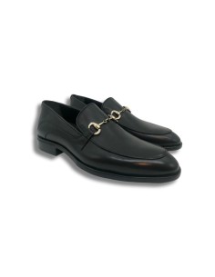 Black leather moccasin