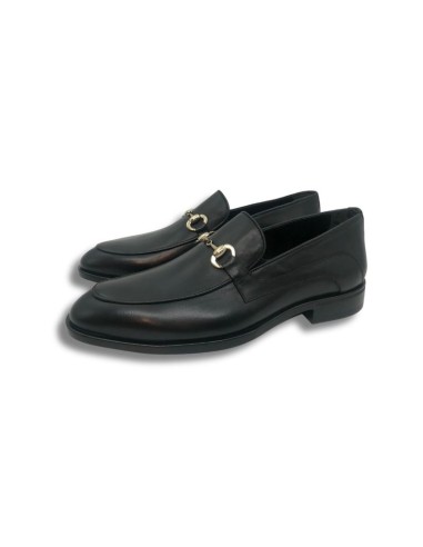Black leather moccasin
