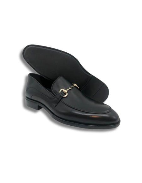 Mocassin de peau le noir GIRANO-NEGRO