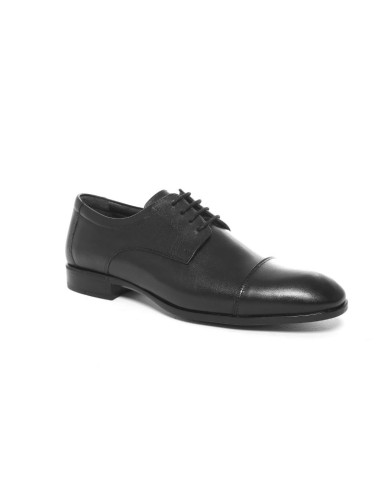 Black leather derby