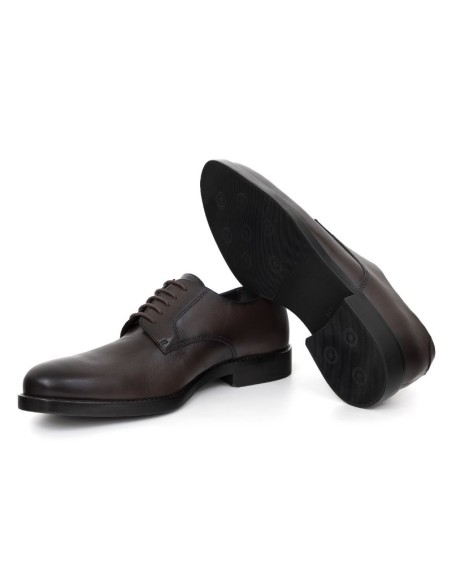 Brown leather derby