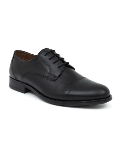 Black leather derby