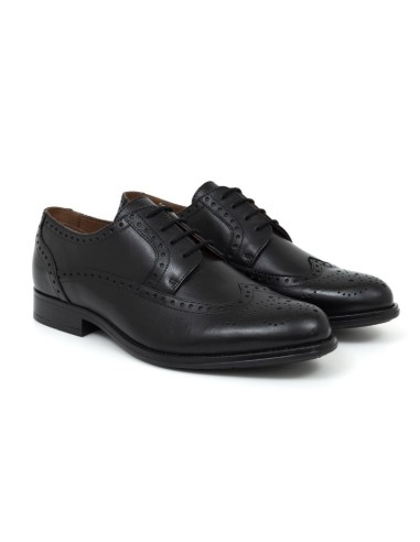Black leather derby