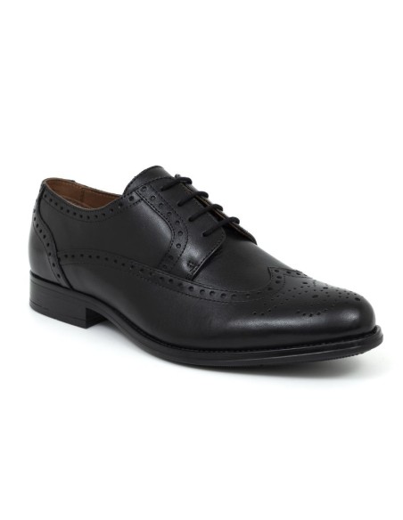 Derby de piel brogado color negro
