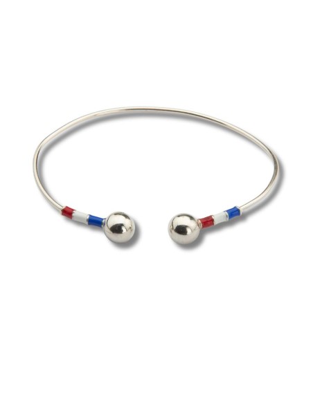 Brazalete de plata acabado a mano color plata