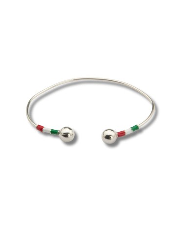 Brazalete de plata acabado a mano color plata