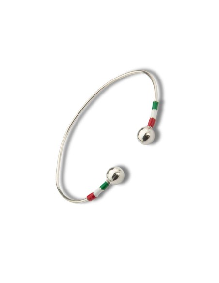 Brazalete de plata acabado a mano color plata