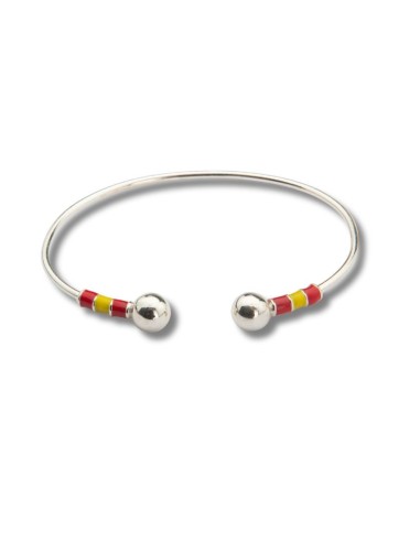 Brazalete de plata acabado a mano color plata