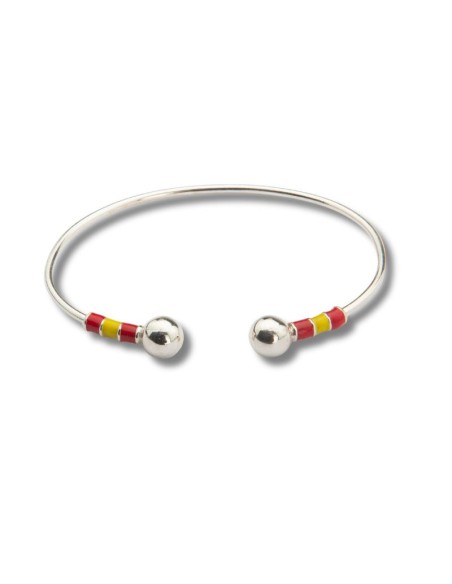 Brazalete de plata acabado a mano color plata