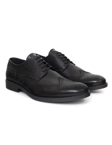 Black leather derby