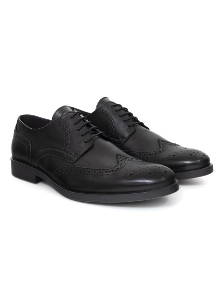 Black leather derby