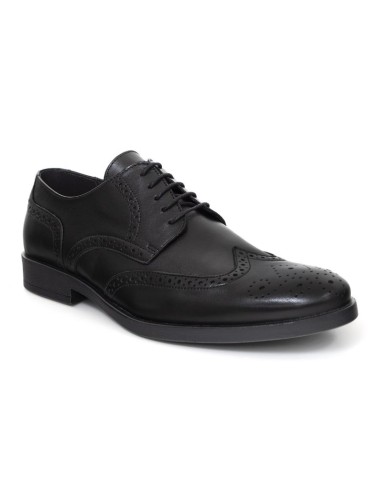 Black leather derby
