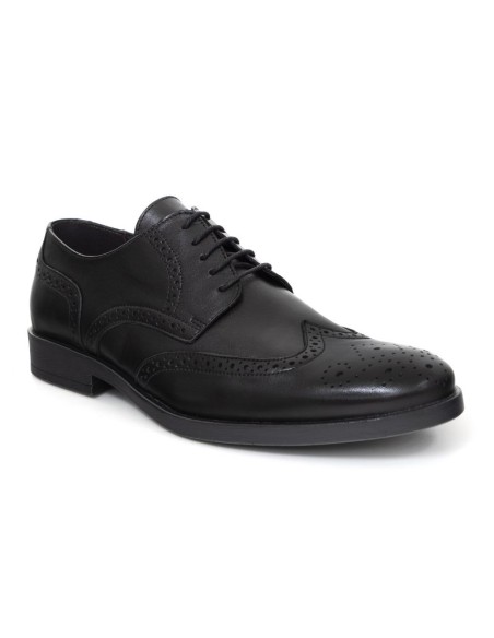 Black leather derby