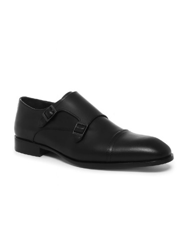 Black leather monkstrap