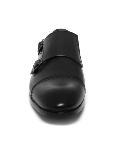 Black leather monkstrap