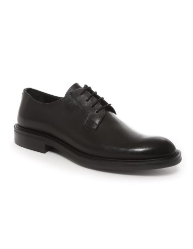 Black leather derby