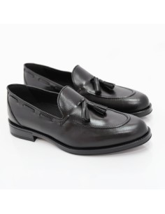 Mocassin de peau le noir KUROR-BLACK
