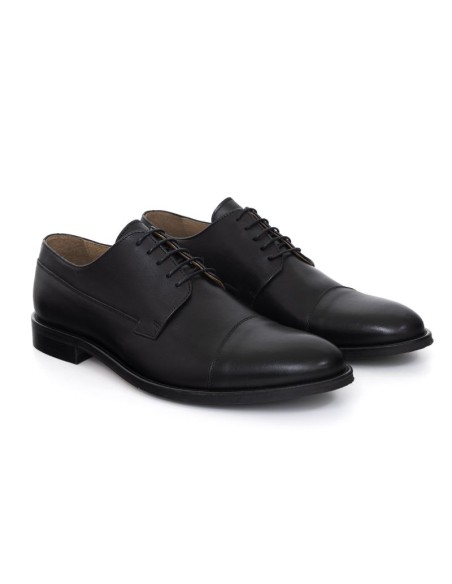 Black leather derby
