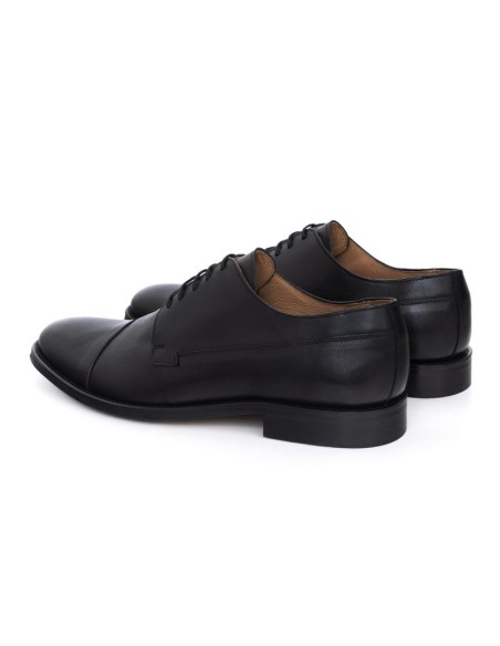 Black leather derby