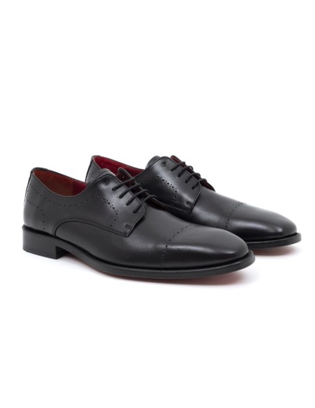 Black leather derby