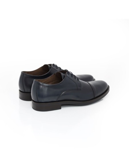 Derby de piel con costura color azul