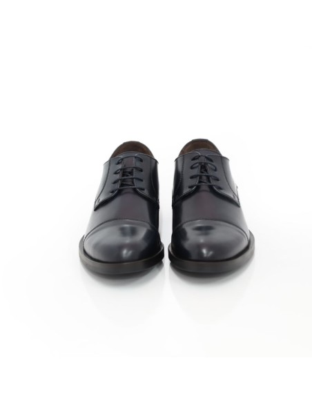 Derby de piel con costura color azul