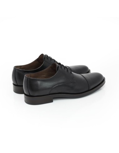Black leather derby