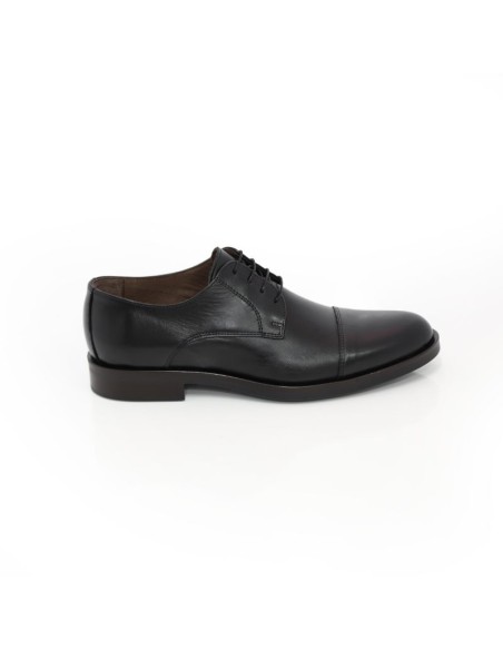 Black leather derby