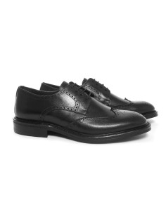 Black leather derby