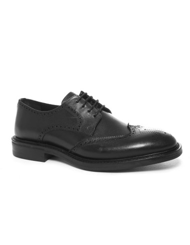 Black leather derby