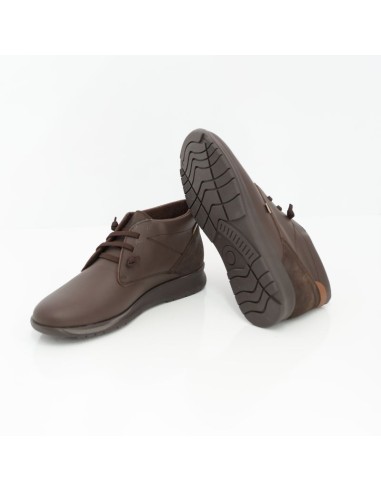 Botín de piel liso color cuero